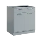 QS - 8DZ2 spodní skříňka, 2-dveřová/zásuvky, 900x800x600, šedá
